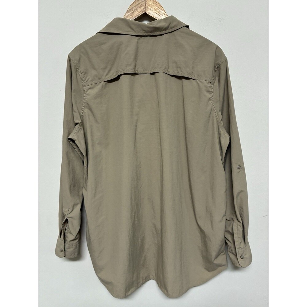 Eddie Bauer Women’s XL Beige Outdoor Nylon Buttondown Long Sleeve Shirt - Picture 9 of 12